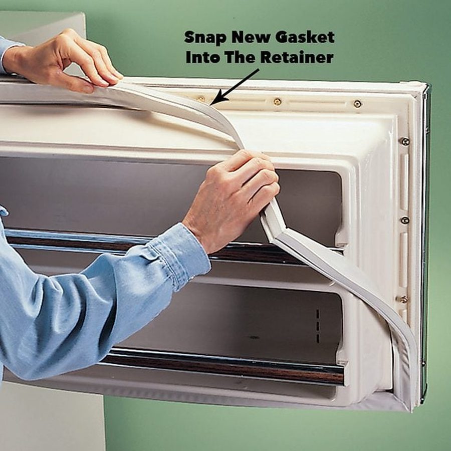 Replacing a refrigerator door gasket seal