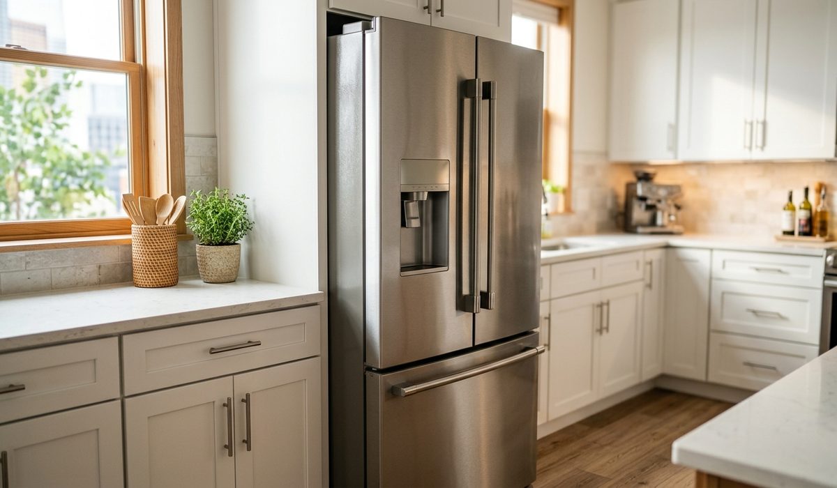 Refrigerator running continuously in an apartment kitchen
